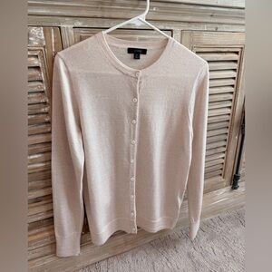 J. Crew Women's Light Beige Margot Crewneck Cardigan Sweater (Size Small)